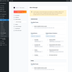 Page screenshot: GreenShift &rarr; Block Manager