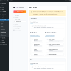 Page screenshot: GreenShift &rarr; Block Manager