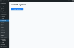 Page screenshot: GreenShift &rarr; Stylebook