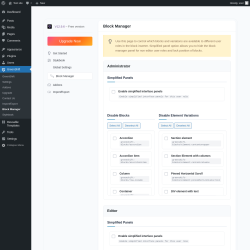 Page screenshot: GreenShift &rarr; Block Manager
