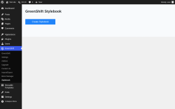 Page screenshot: GreenShift &rarr; Stylebook