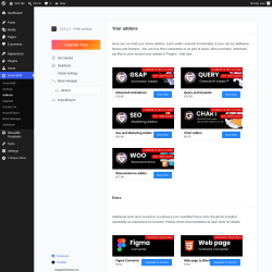 Page screenshot: GreenShift &rarr; Addons