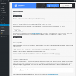 Page screenshot: Groovy menu &rarr; Integration