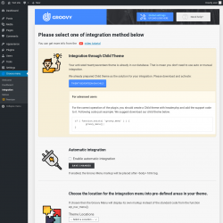 Page screenshot: Groovy menu &rarr; Integration