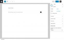 Page screenshot: Add New Page &lsaquo; Test site &mdash; WordPress