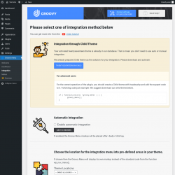 Page screenshot: Groovy menu &rarr; Integration