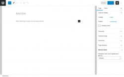 Page screenshot: Add New Page &lsaquo; Test site &mdash; WordPress