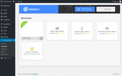 Page screenshot: Groovy menu &rarr; Dashboard