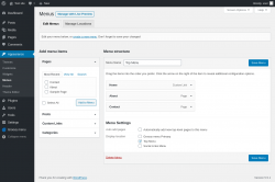 Page screenshot: Groovy menu &rarr; Menus