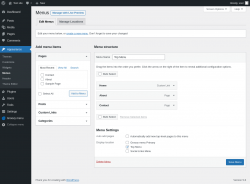 Page screenshot: Groovy menu &rarr; Menus