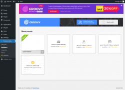 Page screenshot: Groovy menu &rarr; Dashboard