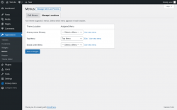 Page screenshot: Groovy menu &rarr; Menus &rarr; Manage Locations