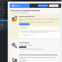 Page screenshot: Groovy menu &rarr; Integration