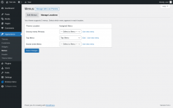 Page screenshot: Groovy menu &rarr; Menus &rarr; Manage Locations