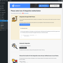Page screenshot: Groovy menu &rarr; Integration