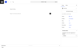 Page screenshot: Add Page &lsaquo; Test site &mdash; WordPress