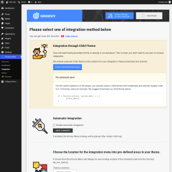 Page screenshot: Groovy menu &rarr; Integration