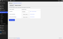 Page screenshot: Groovy menu &rarr; Menus &rarr; Manage Locations