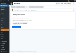Page screenshot: Groundhogg &rarr; Reporting &rarr; Flows
