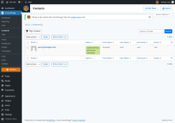 Page screenshot: Groundhogg → Contacts