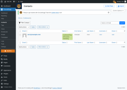 Page screenshot: Groundhogg → Contacts