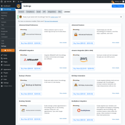 Page screenshot: Groundhogg → Settings → Licenses