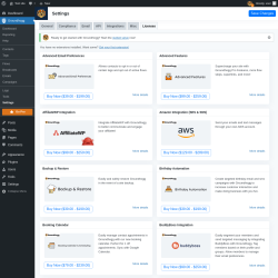 Page screenshot: Groundhogg &rarr; Settings &rarr; Licenses