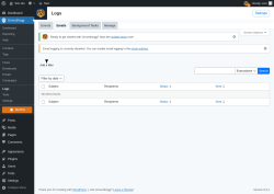 Page screenshot: Groundhogg &rarr; Logs &rarr; Emails