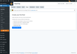 Page screenshot: Groundhogg &rarr; Reporting &rarr; Flows
