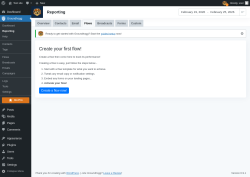 Page screenshot: Groundhogg &rarr; Reporting &rarr; Flows