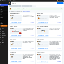 Page screenshot: Groundhogg &rarr; Settings &rarr; Licenses