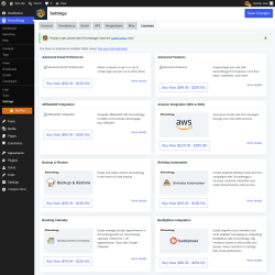 Page screenshot: Groundhogg &rarr; Settings &rarr; Licenses