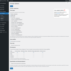 Page screenshot: Groups → Options