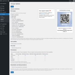 Page screenshot: Groups → Options