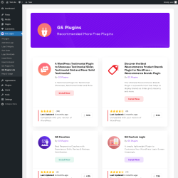 Page screenshot: GS Logos → GS Plugins Lite