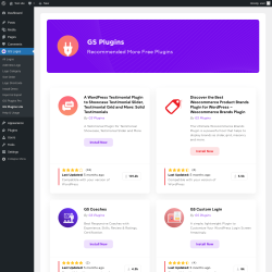 Page screenshot: GS Logos → GS Plugins Lite