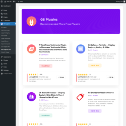 Page screenshot: GS Logos → GS Plugins Lite