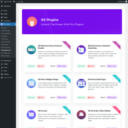 Page screenshot: GS Logos → GS Plugins Pro