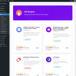 Page screenshot: GS Logos → GS Plugins Lite