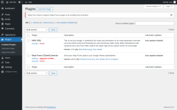 Page screenshot: Plugins ‹ Test site — WordPress