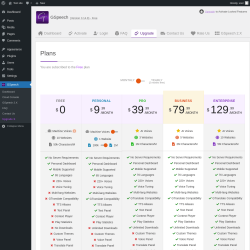 Page screenshot: GSpeech → Upgrade  ➤