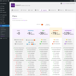 Page screenshot: GSpeech → Upgrade  ➤