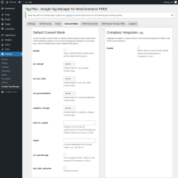 Page screenshot: Settings → Google Tag Manager → Consent Mode