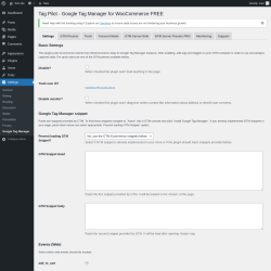 Page screenshot: Settings → Google Tag Manager