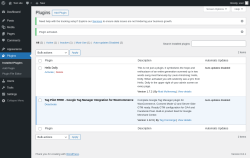 Page screenshot: Plugins ‹ Test site — WordPress