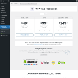 Page screenshot: WoW Raid Progression → Upgrade  ➤
