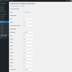 Page screenshot: Settings &rarr; Guild Recruitment Widget for WoW