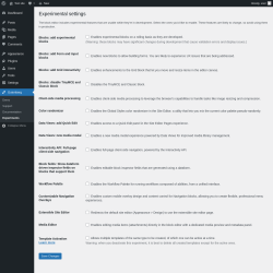 Page screenshot: Gutenberg &rarr; Experiments