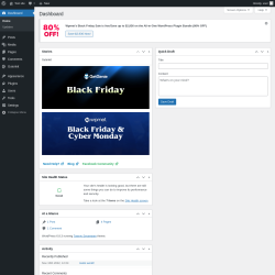 Page screenshot: Dashboard &lsaquo; Test site &mdash; WordPress