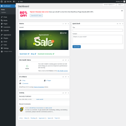 Page screenshot: Dashboard &lsaquo; Test site &mdash; WordPress